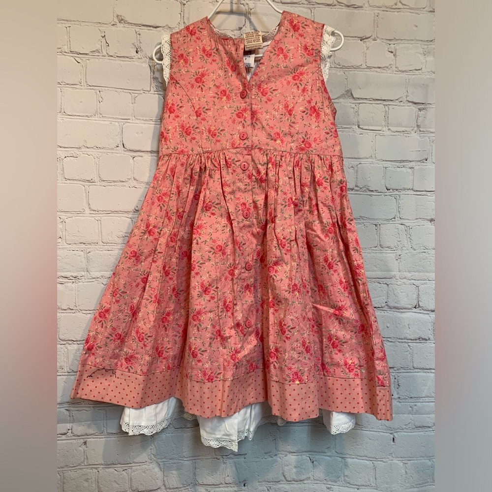 NEW April Cornell Cornelloki White Petticoat Pink Floral Bustle Dress Set 2​